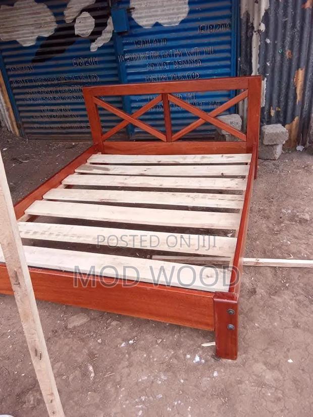 Modern Crossback 5ft by 6ft Solid Wood Bed Frame - thumbnail 2
