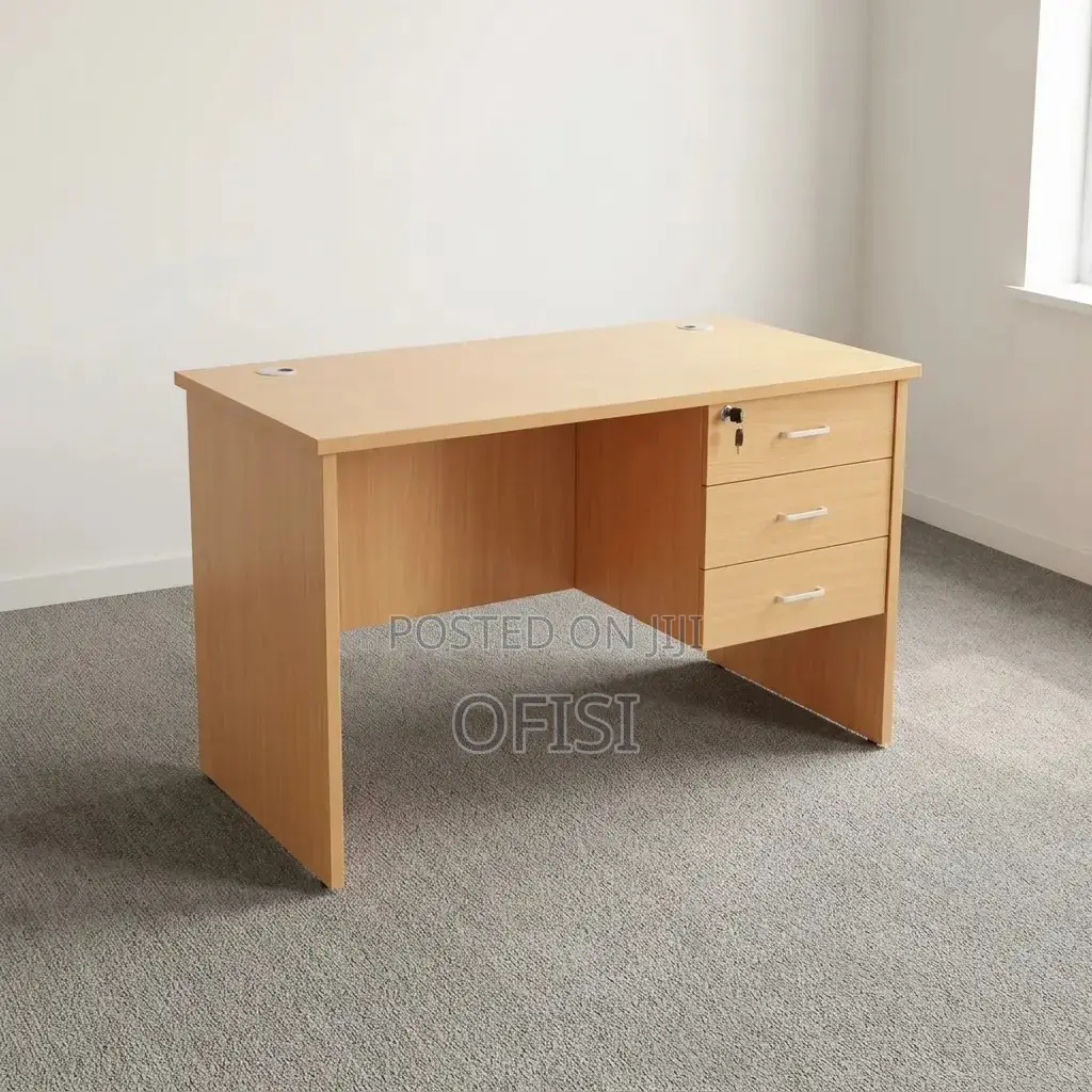 Office Desk; 140cm Study Office Desk With Drawers