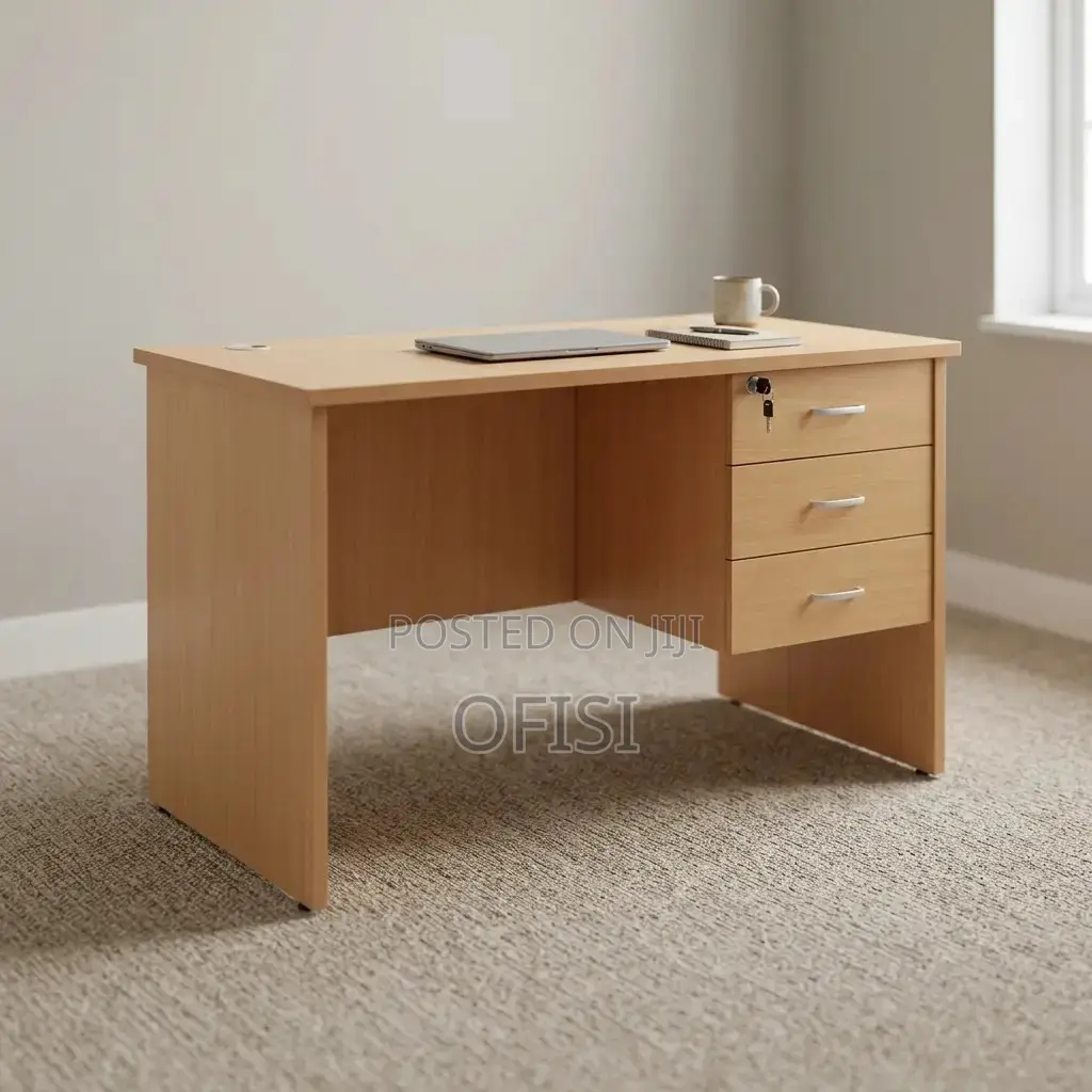 Office Desk; 140cm Study Office Desk With Drawers