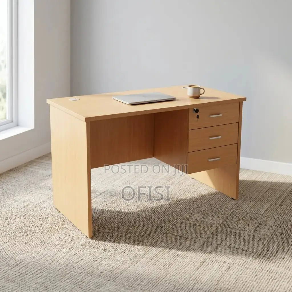 Office Desk; 140cm Study Office Desk With Drawers
