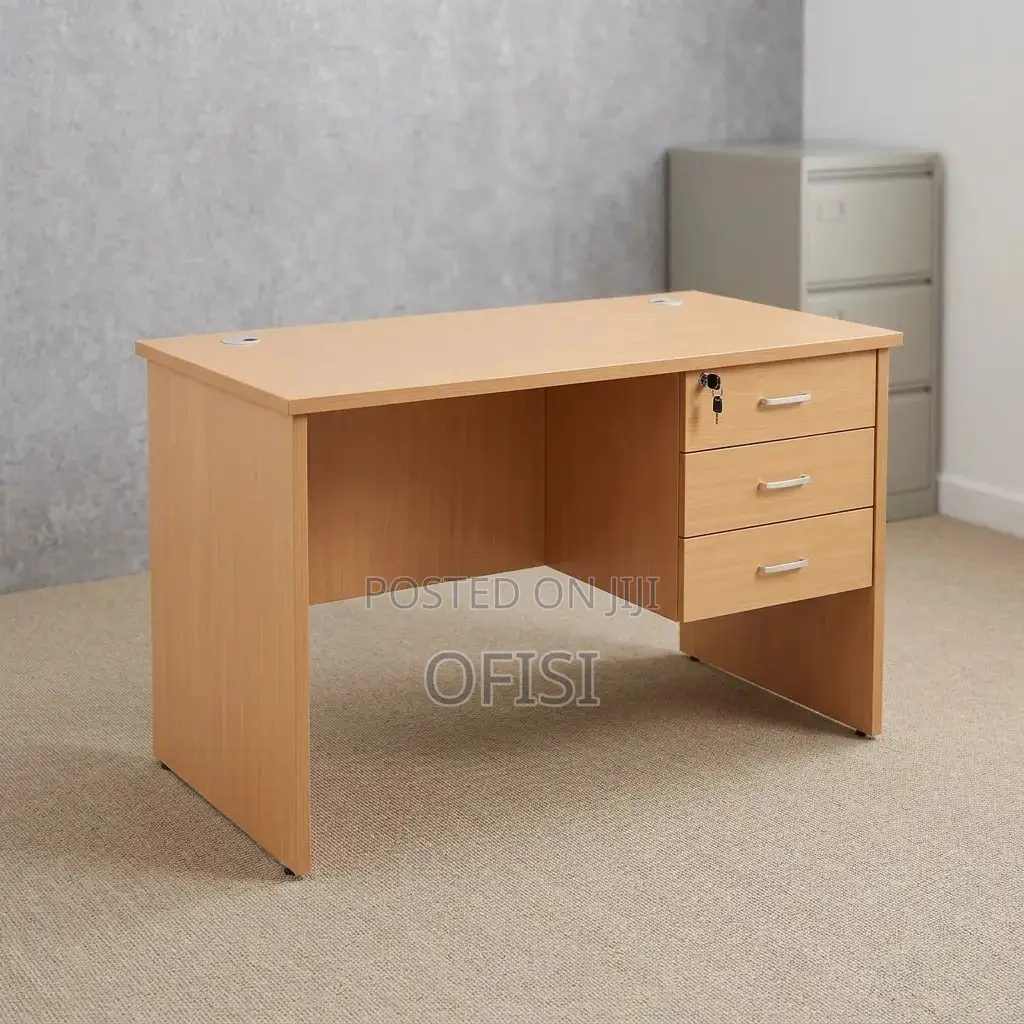 Office Desk; 140cm Study Office Desk With Drawers