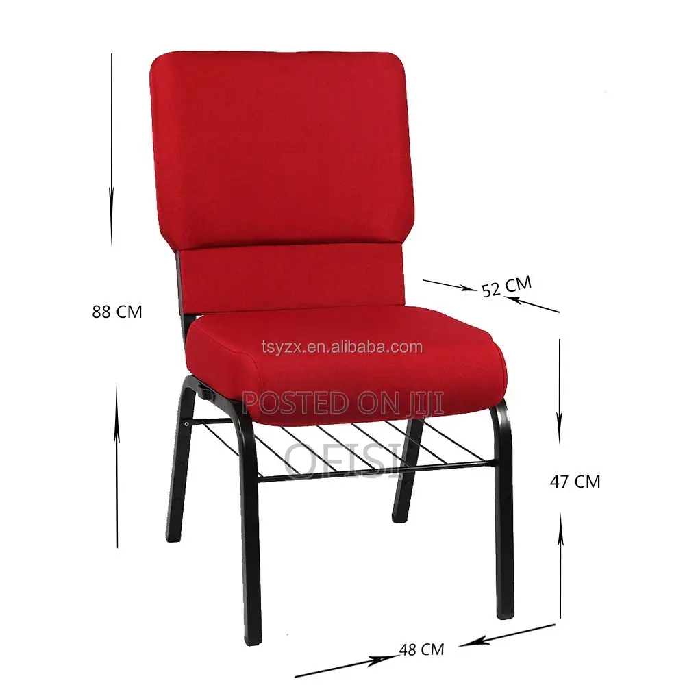Office Chair; Modern Red Fabric Meeting Chair