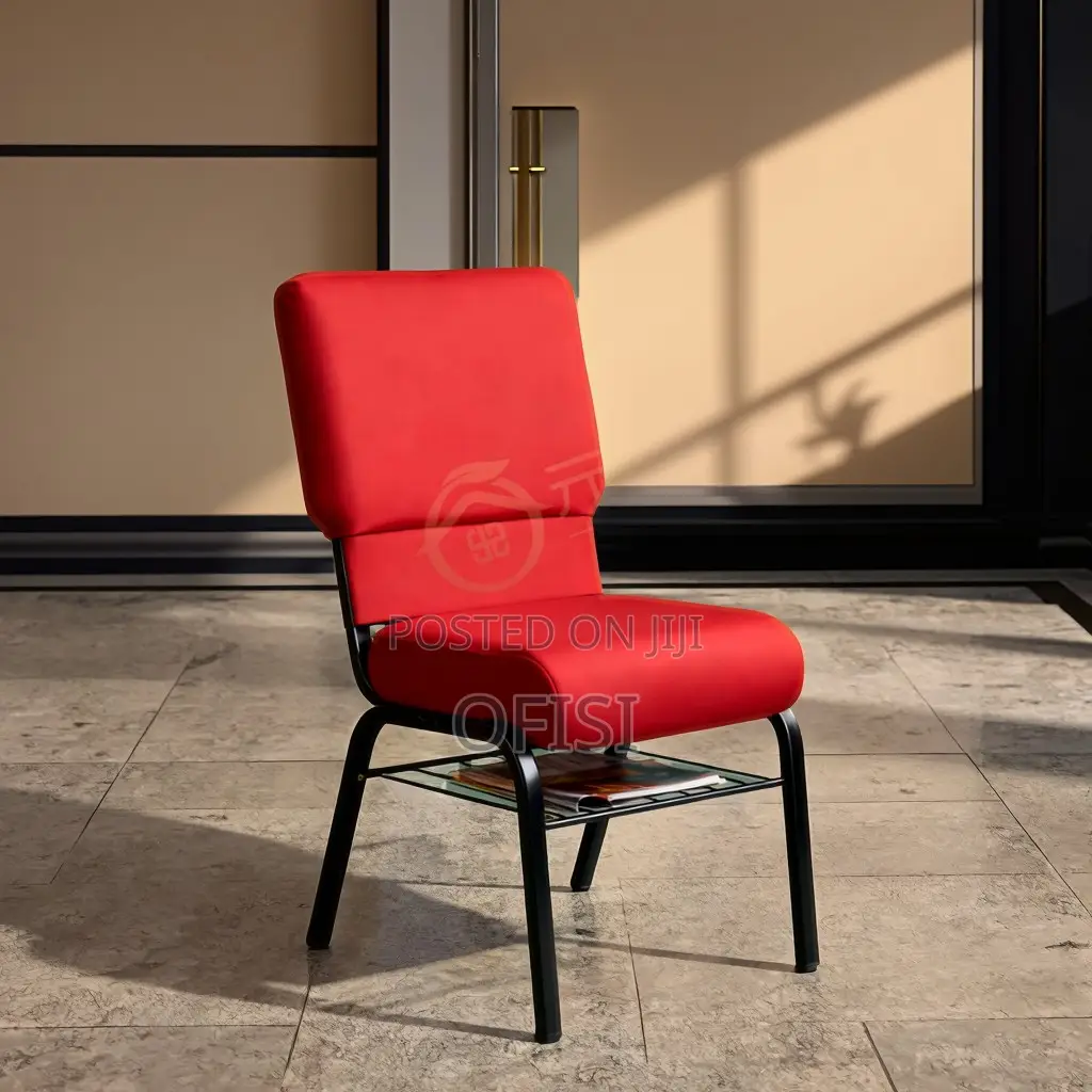 Office Chair; Modern Red Fabric Meeting Chair