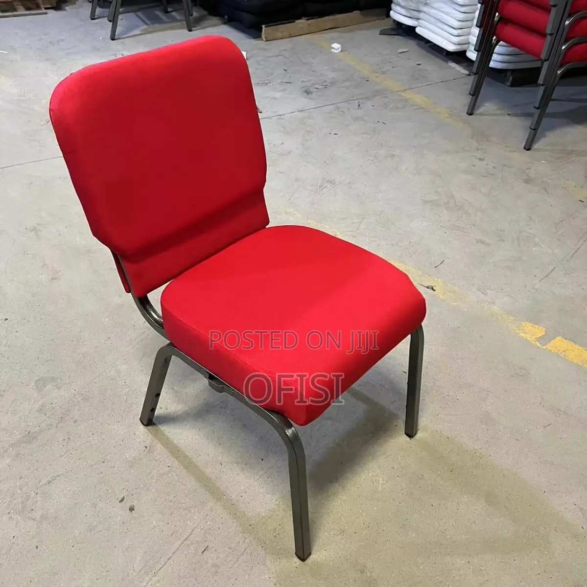 Office Chair; Modern Red Fabric Meeting Chair
