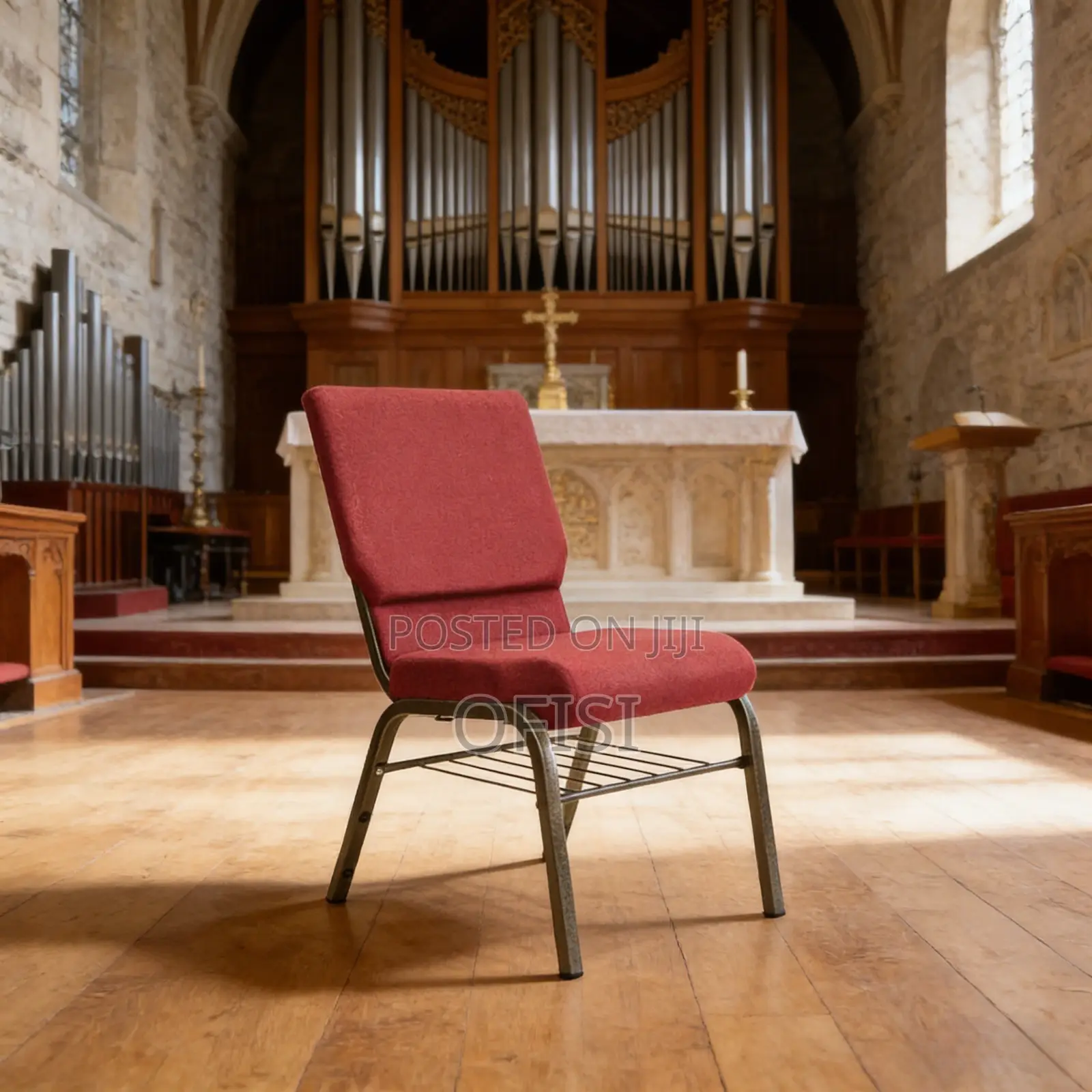 Office Chair; Modern Red Fabric Meeting Chair
