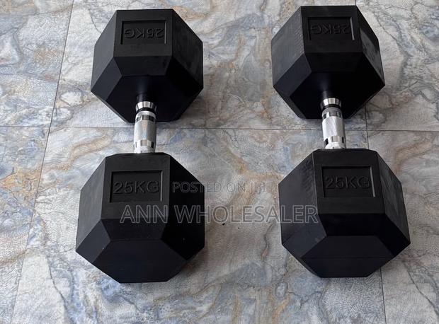 25kg Hexagonal Dumbbells