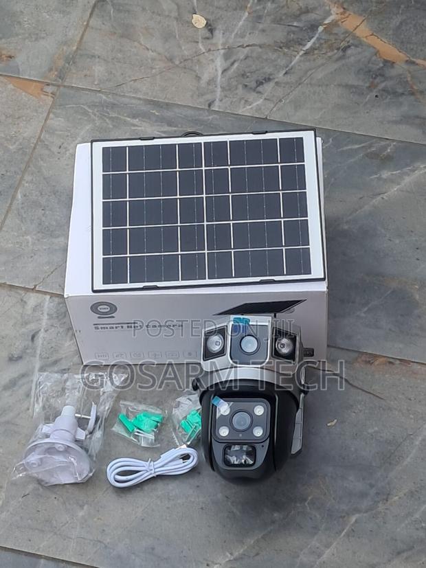 Dual Screen Dual Lens Solar 4g CCTV Camera V380 Two Way Audio