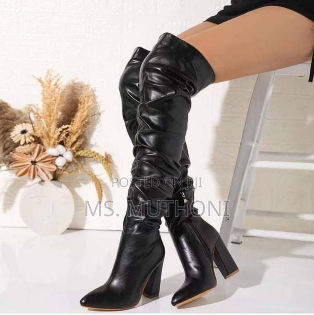 Premium Ruched 3 Inch Thigh-High Boots Size 37-42 - thumbnail 2