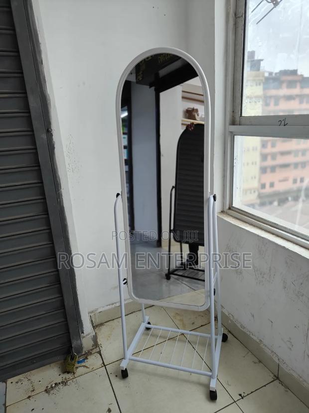 Full Length Dressing Mirror With Wheels and Shoes Rack