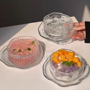 New Irregular Dessert Bowls Set With High Beauty Cloud Glass Bowls