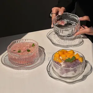 New Irregular Dessert Bowls Set With High Beauty Cloud Glass Bowls