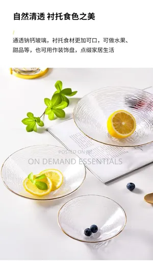 3pc Set Transparent Glass Plate