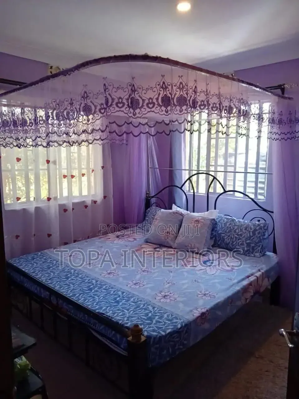 Durable Mesh Bed Curtains Sliding Rail Mosquito Net Drapes