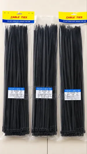 Black Cable Tie Wraps 8 × 400 Mm 100pcs