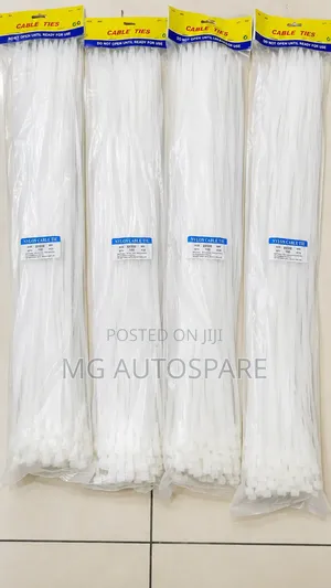 White Cable Tie Wraps 8 × 500 Mm 100pcs