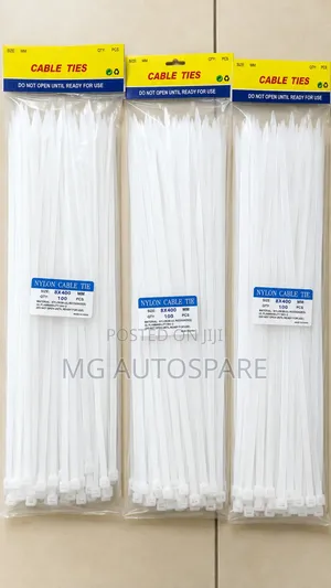 White Cable Tie Wraps 8 × 400 Mm