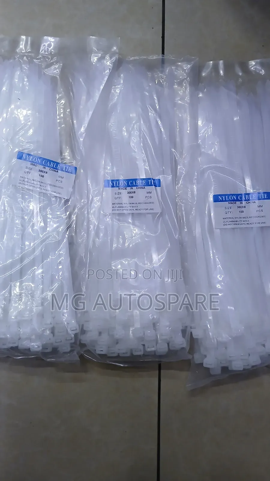White Cable Tie Wraps 8 × 300 Mm