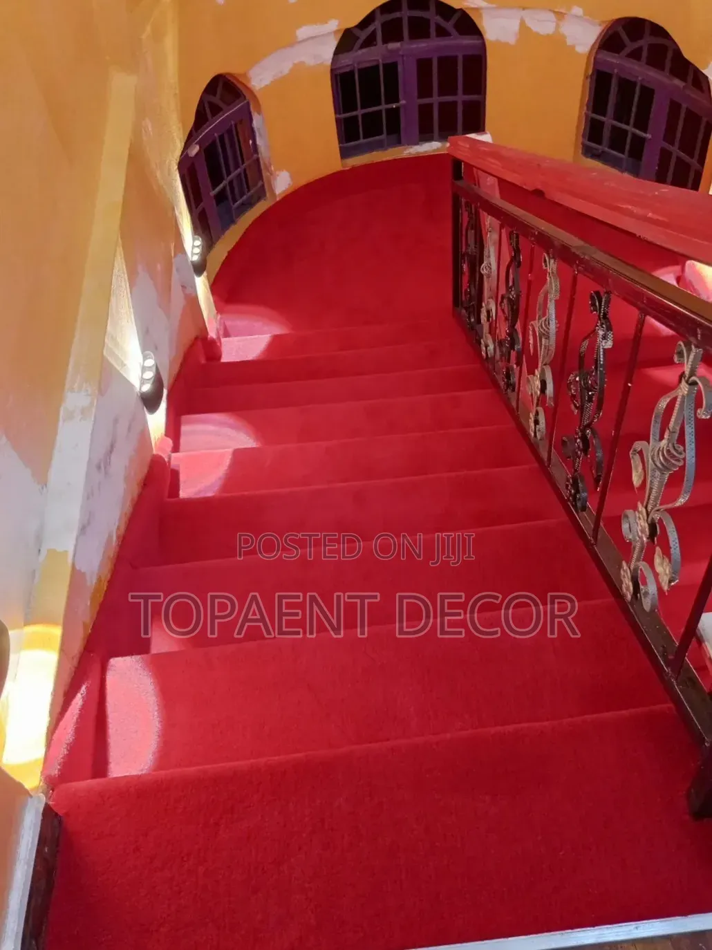 Floor Red and Blue Wall to Wall Carpets