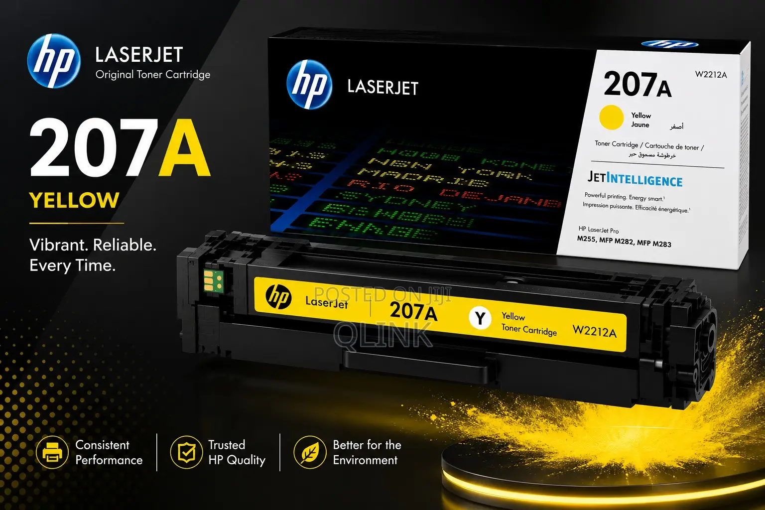 HP 207A Yellow Original LaserJet Toner Cartridge - W2212A