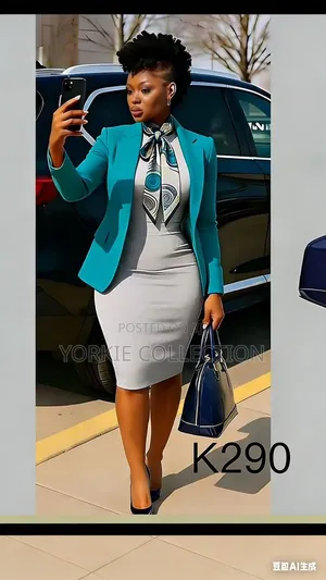 3pcs Dress+coat + Tie.