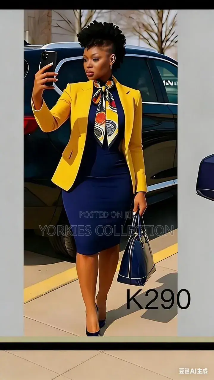 3pcs Dress+coat + Tie.