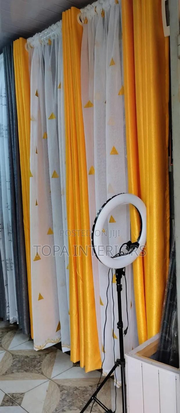 Made to Size Mustard Yellow Rings Curtains