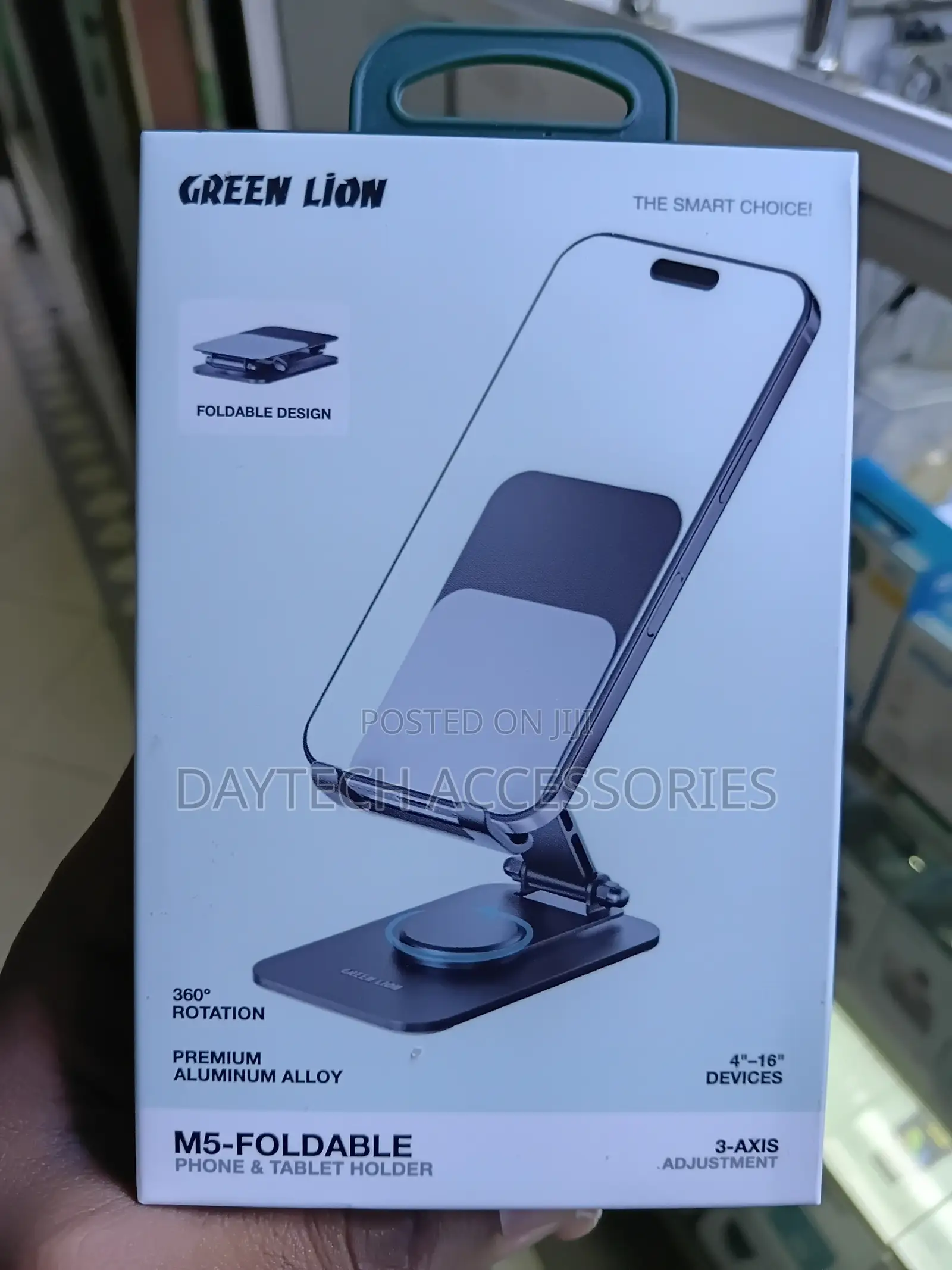 Green Lion M5-Foldable Phone Tablet Holder - Black