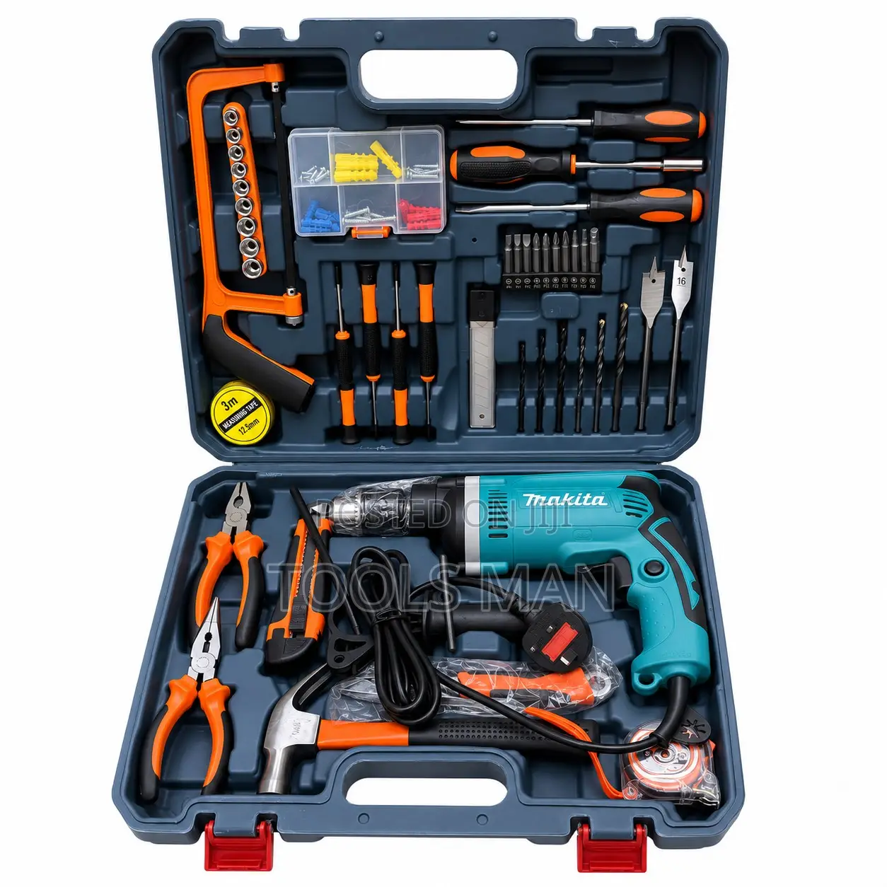 Impact Drill Makita Tool Kit 13mm Keyed Chuck 240V Corded Electric Set