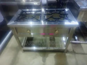 Stainless Steel Commercial Two-Burner Gas Cooker