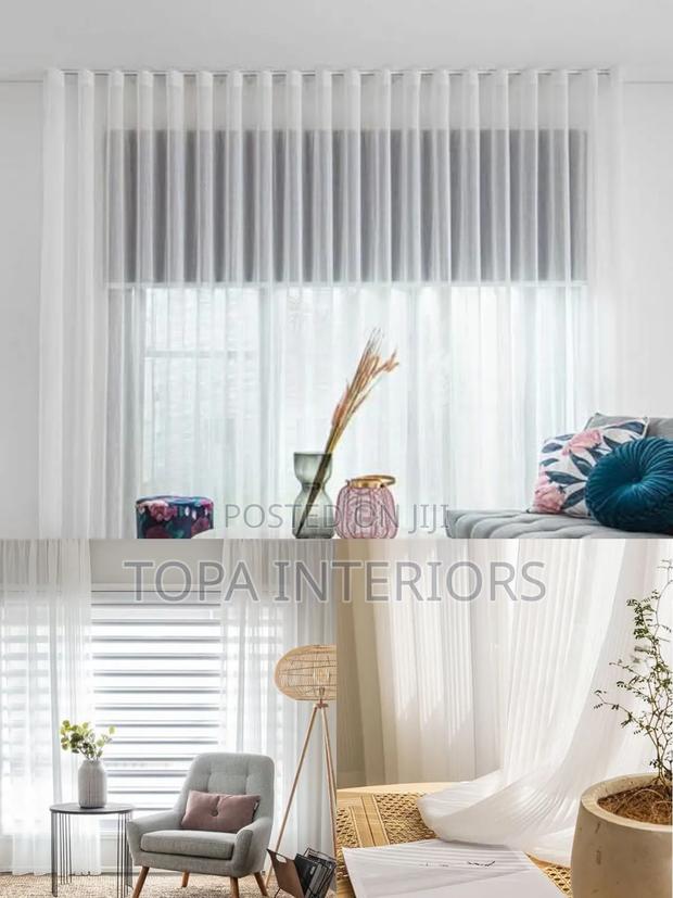 Washable Window Net Rings Sheer Curtains - main view