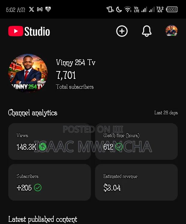 Youtube Channel - main view