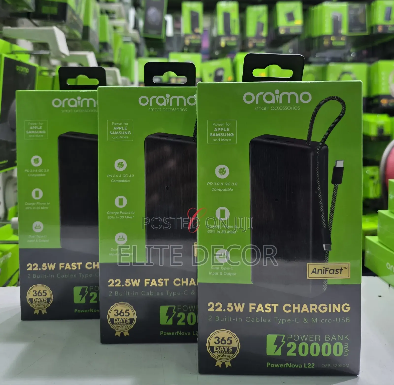 Oraimo PowerNova L22 22.5W Fast Charging 20000mAh Portable Power Bank