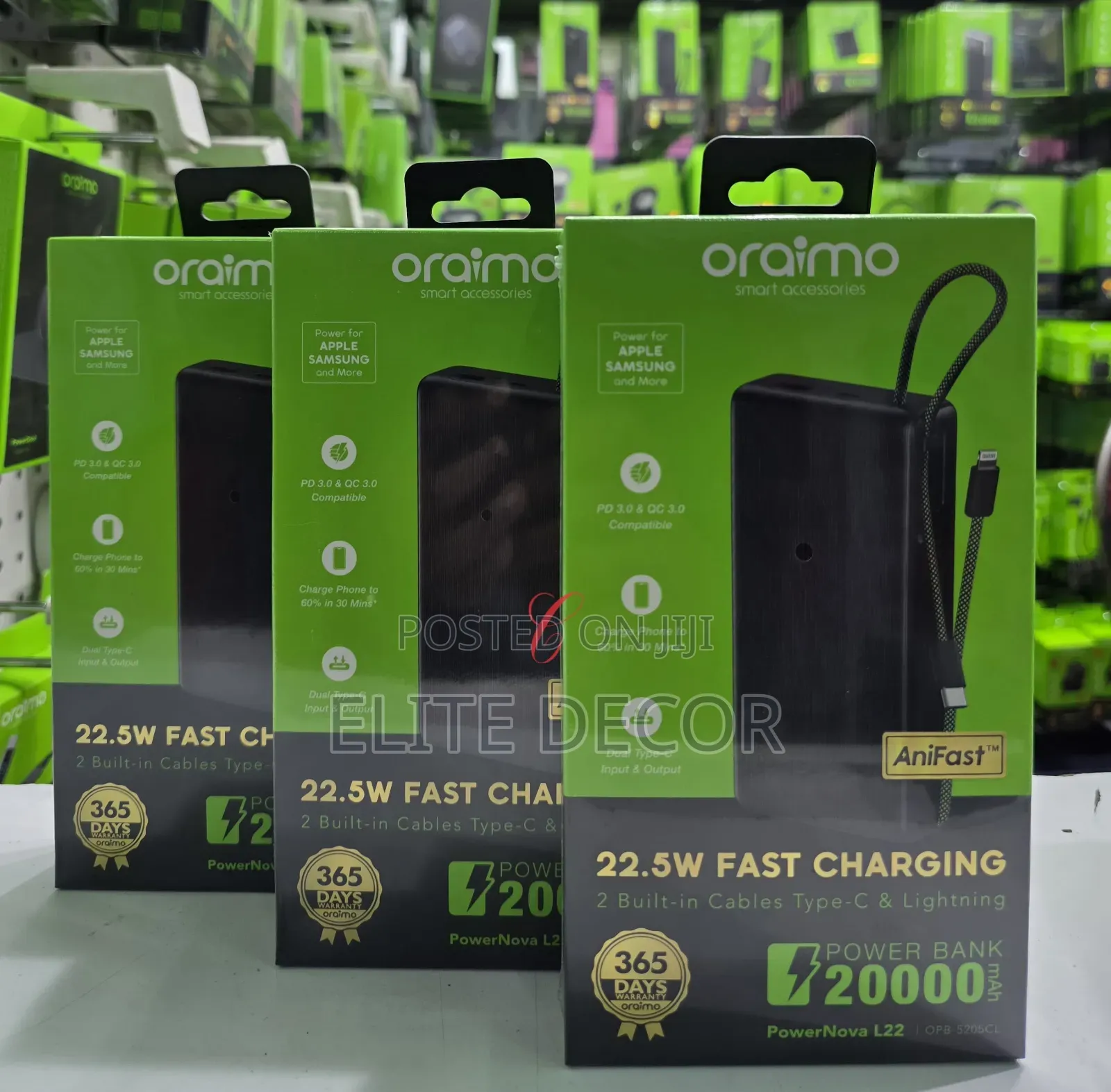 Oraimo PowerNova L22 22.5W Fast Charging 20000mAh Portable Power Bank