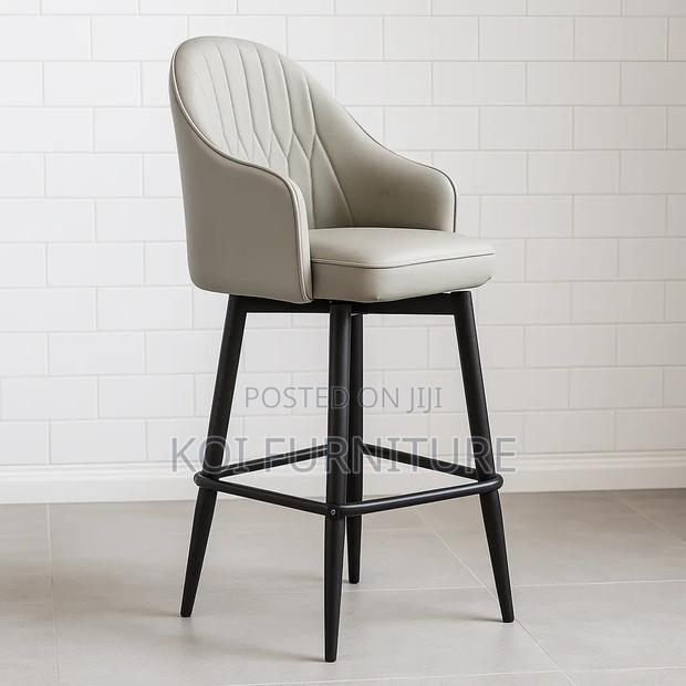 Barstool; Leather Recliner Swivel Barstools - main view