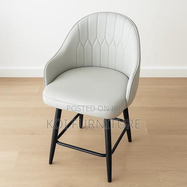 Barstool; Leather Recliner Swivel Barstools - thumbnail 2