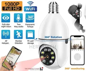 360° Panoramic WiFi Bulb CCTV Camera, Hd Videos Night Vision,