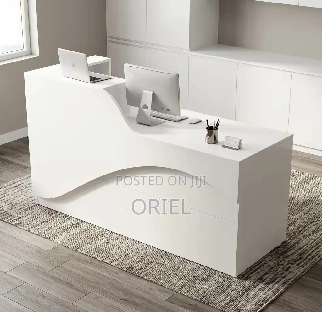 Office Reception Desk : White Reception 1.6m Office Front Desk