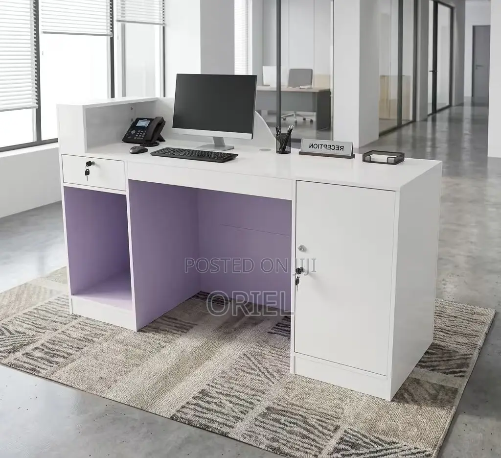 Office Reception Desk : White Reception 1.6m Office Front Desk
