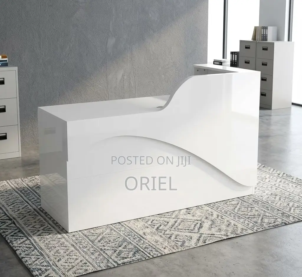Office Reception Desk : White Reception 1.6m Office Front Desk