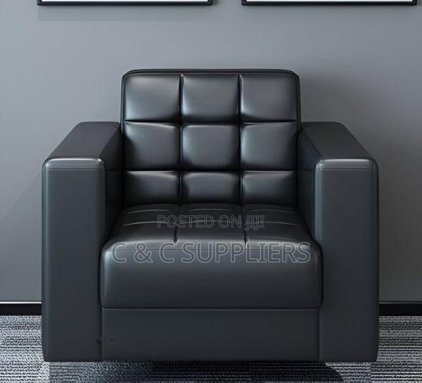 Single Seater Leather Sofa Set. - thumbnail 4