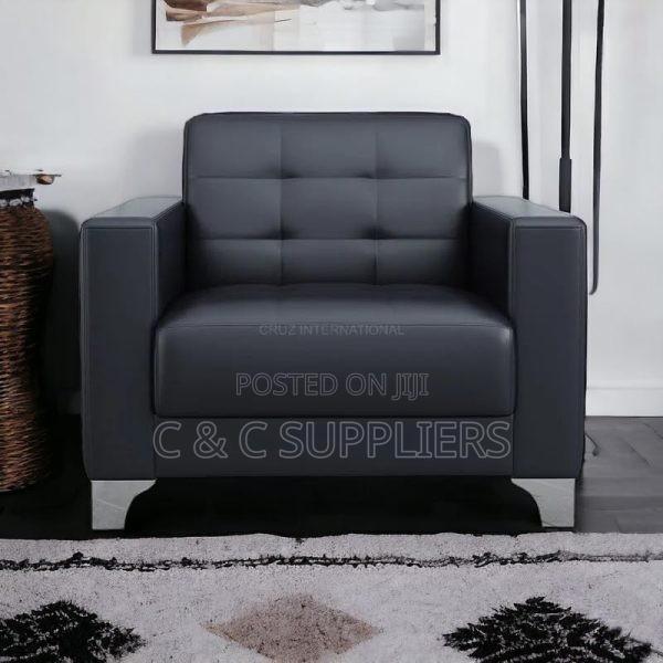 Single Seater Leather Sofa Set. - thumbnail 5