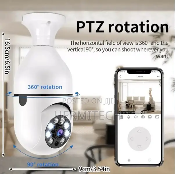 Full-Color Night Vision Bulb CCTV,2 Way Audio Talk