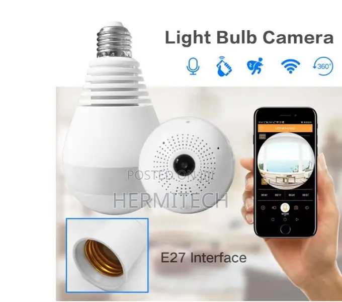 Easy Install WiFi Light Bulb Camera,cctv Camera Sd Card Slot, Hd Video
