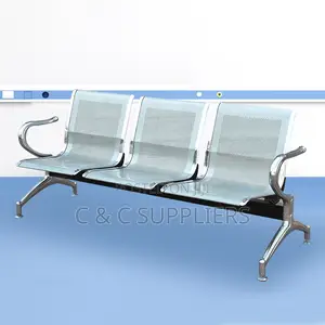 3-Seater Metallic Airport Bench