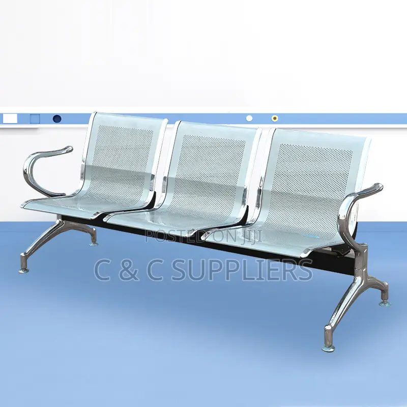 3-Seater Metallic Airport Bench