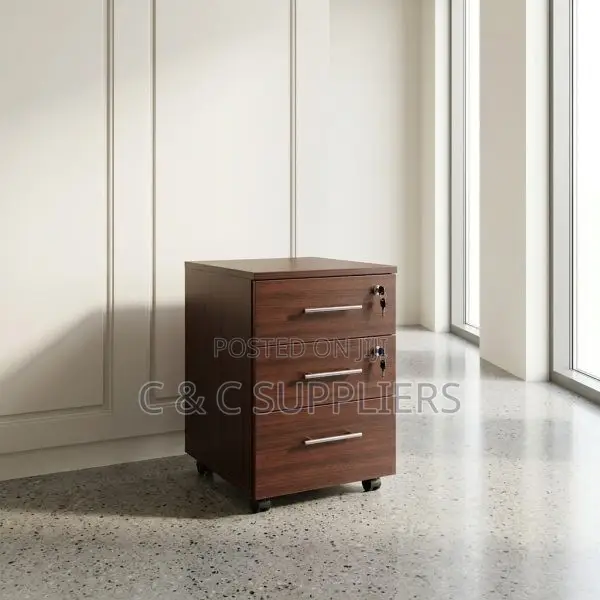 3-Drawer Swivel Pedestal File Cabinet.