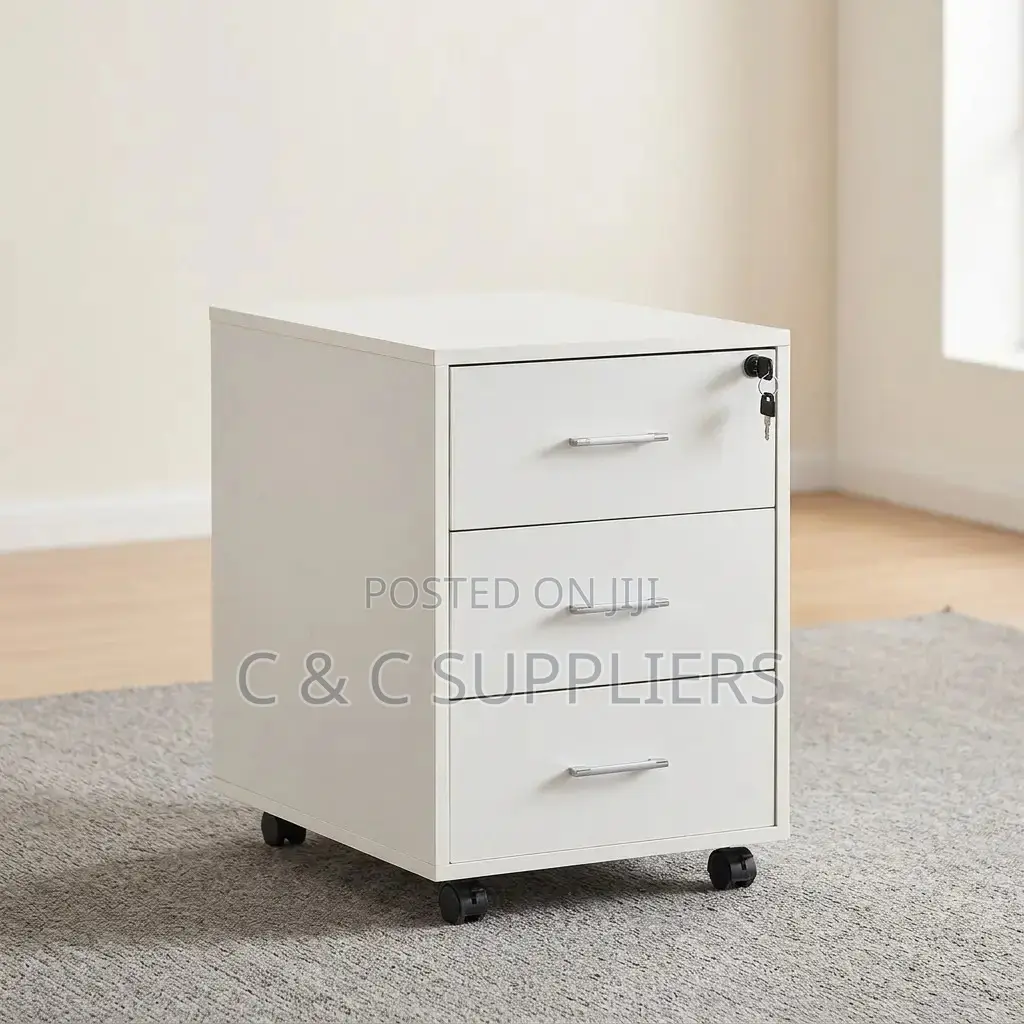 3-Drawer Swivel Pedestal File Cabinet.
