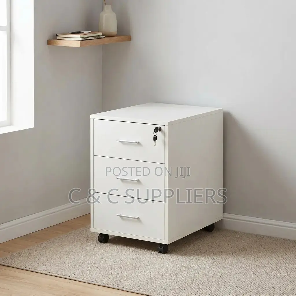 3-Drawer Swivel Pedestal File Cabinet.