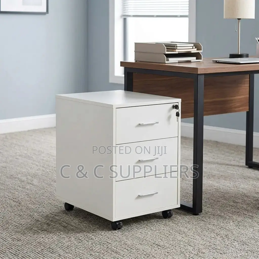 3-Drawer Swivel Pedestal File Cabinet.
