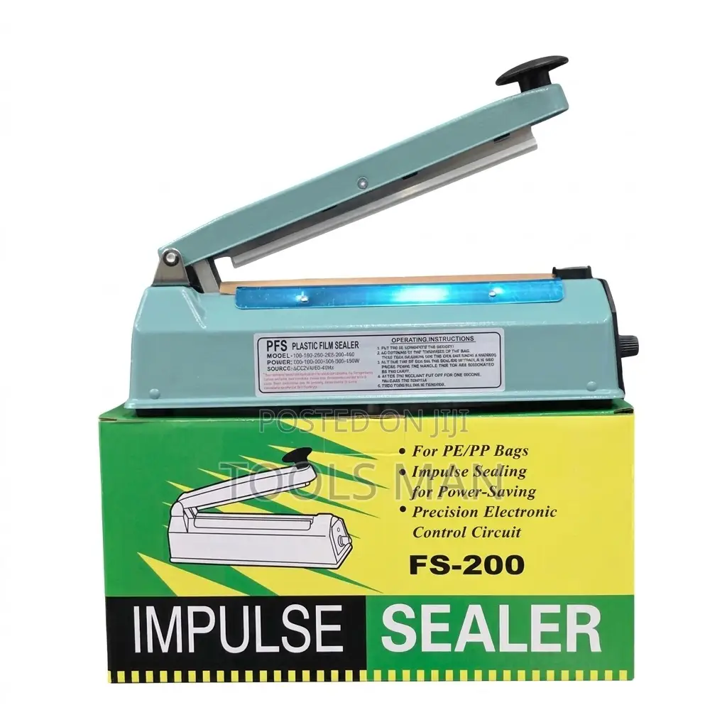 Impulse Sealer FS-200 Metallic 200mm Plastic Film Heat Seal
